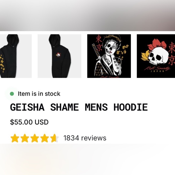 Riot Society Hoodie Mens Medium
Tokyo Geisha Skull Cherry Blossom
Japan - Picture 8 of 8